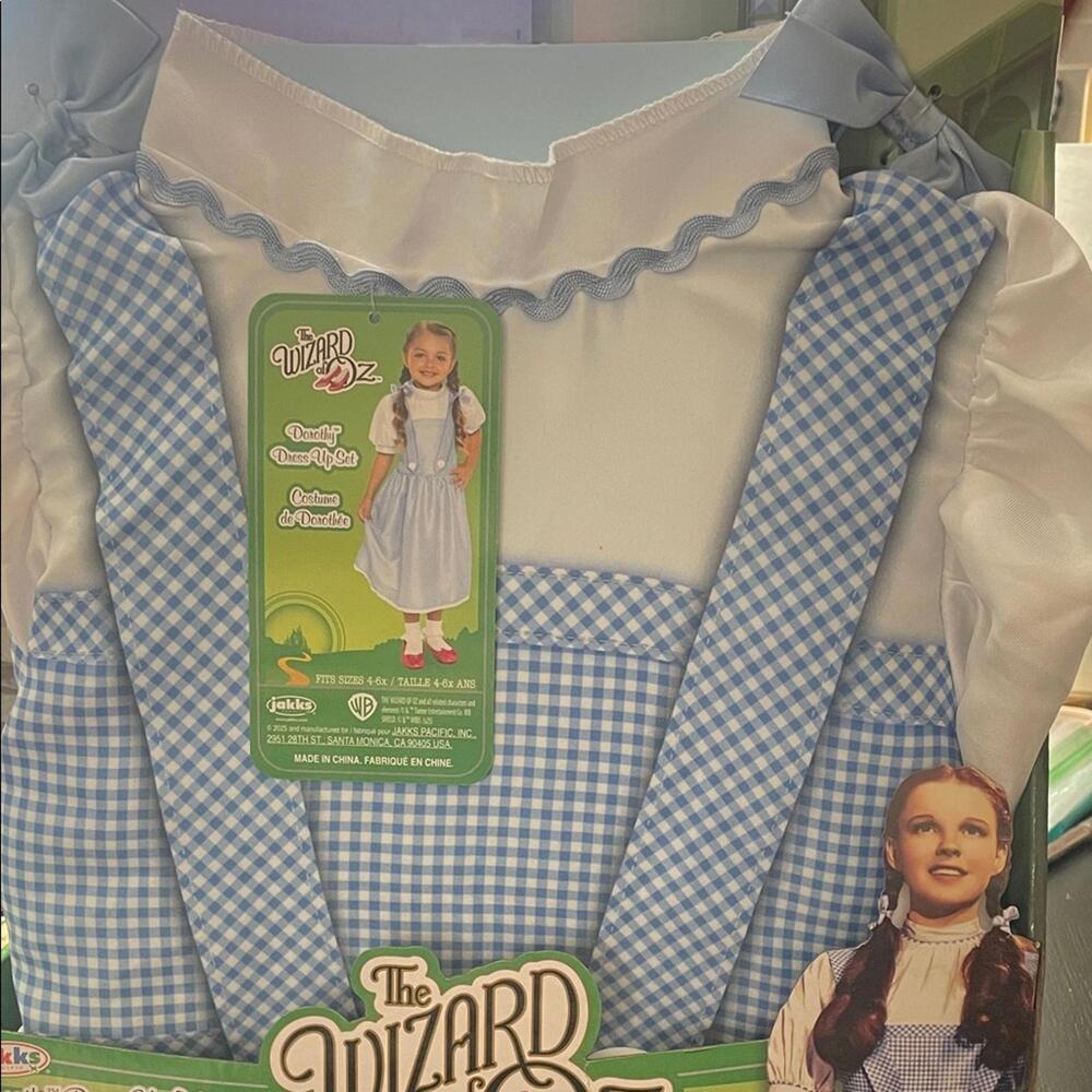 New Wizard of Oz Dorothy Dress Up Set Pacifica Blue and White Dress Up Set, 3+